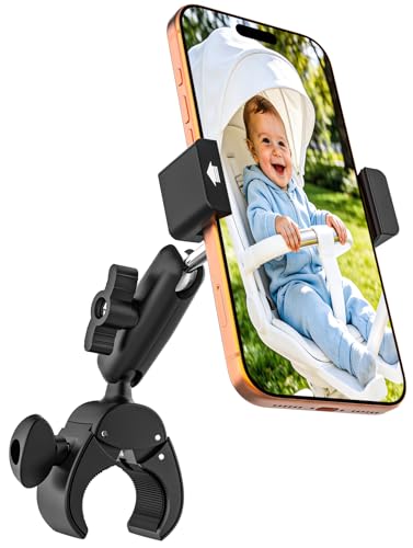 Stroller Phone Holder Handle - 360° Metal Arm & Super Stable