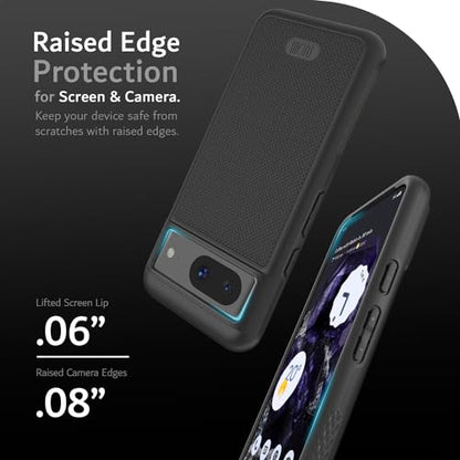 TUDIA MergeGrip [Military Grade] Designed for Google Pixel 8 Case (2023) - [Drop Tested] Dual Layer Shockproof Slim Rugged Tough Heavy Duty Protective Phone Cases Cover - Matte Black - color: Matte Black, size: Standard Pixel 8