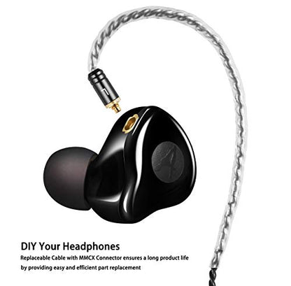 DEMAKE in Ear Monitor with Detachable 3.5mm Cable, with Mic - color: Black, size: With Mic