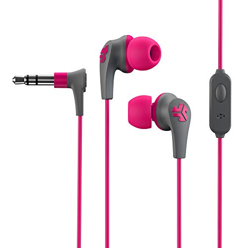 JLab JBuds Pro Signature Earbuds, Bubblegum, Titanium 10mm Drivers, Music Controls, Universal Mic, Custom Fit with Cush Fins