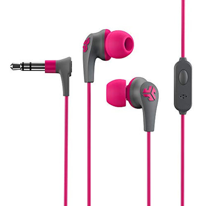 JLab JBuds Pro Signature Earbuds, Bubblegum, Titanium 10mm Drivers, Music Controls, Universal Mic, Custom Fit with Cush Fins