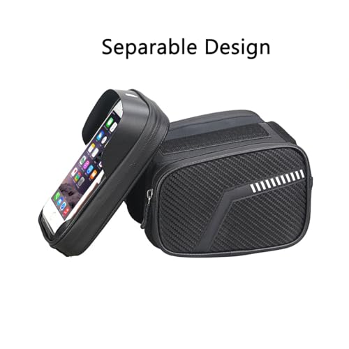 Bike Frame Bag with 2 Side Storage Pockets Bicycle Top Tube Phone Bag with Sensitive Touch Screen,Waterproof