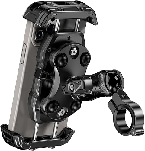 Kewig Motorcycle Phone Mount Holder with Vibration Dampener & Secure Lock