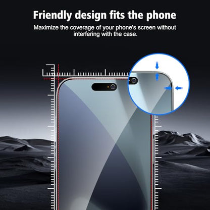 2+2 Pack for iPhone 17 Pro Max Privacy Screen Protector with Camera Lens Protector, Anti Spy Tempered Glass Protection Film with Easy Installation Frame, 9H Hardness, Scratch Resistant, Case Friendly - size: iP17 Pro Max Privacy