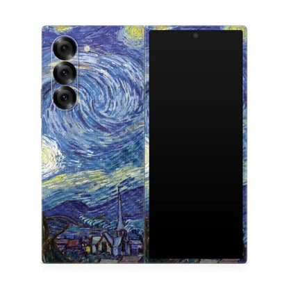 Carbon Fiber Phone Skin Compatible with Samsung Galaxy Z Fold 6 - Starry Night - Premium 3M Vinyl Protective Wrap Decal Cover - Easy to Apply | Crafted in The USA by MightySkins - color: Starry Night, style: Carbon Fiber Textured Finish