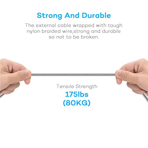 SEIPOG 4in1 Multi Charging Cable, 4FT USB Charging Cable, Silver, 2Pack