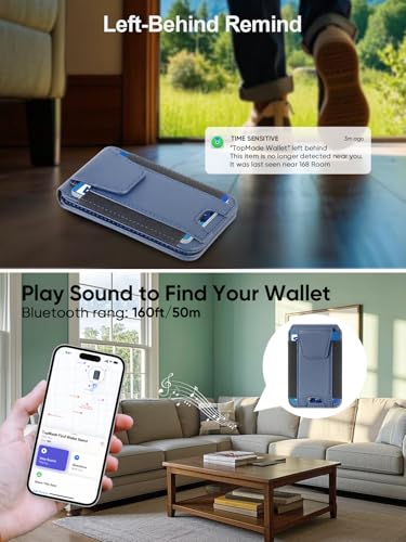 for MagSafe Wallet Works with Apple Find My, Strongest Magnetic Wallet - color: Dark Blue
