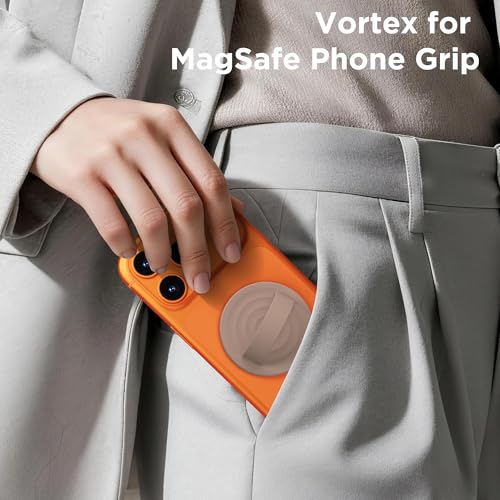 Magnetic Phone Grip Ring, Compatible with MagSafe, Upgraded Liquid Silicone for Secure Comfort, Rotating Finger Loop Ring Grip Holder for iPhone 17/16/15/14/13/12 Pro Max Plus, Light Brown - color: Light Brown