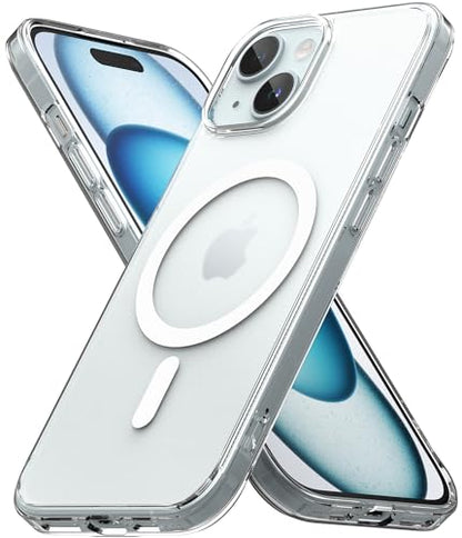 Ringke for iPhone 15 Case [Fusion Magnetic Matte Clear] | Compatible with MagSafe, Oil & Dirt Resistant, Anti-Fingerprint Technology Prevents Oily Smudges, Feels Velvety Soft - size: iPhone 15