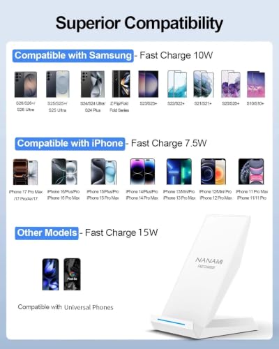 Wireless Phone Charger Stand for iPhone Samsung with 30W PD Adapter - color: White