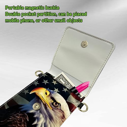Small Crossbody Bags with Adjustable Shoulder Strap - color: Eagle Flag
