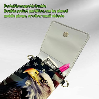 Small Crossbody Bags with Adjustable Shoulder Strap - color: Eagle Flag