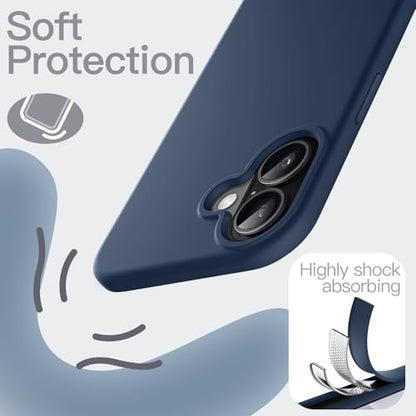 JETech Silicone Case for iPhone 17, Navy Blue | Silky Soft Touch, Shockproof Protection, Scratch Resistant, Microfiber Lining - color: Navy Blue, size: iPhone 17