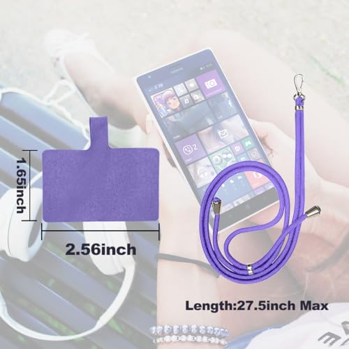 8 Packs Cell Phone Lanyards for Around The Neck,Adjustable Crossbody Phone Strap,Lanyard Phone Holder - color: Purple