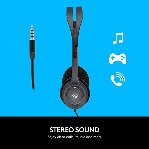 Logitech H111 Stereo Headset with 3.5 mm Audio Jack - Black