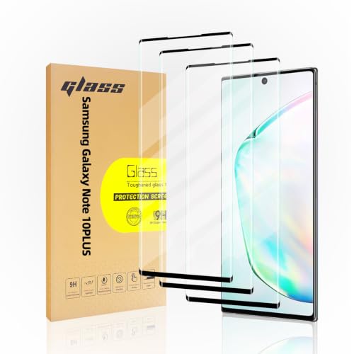 3 Pack Tempered Glass Screen Protector Applicable for Samsung Galaxy Note 10plus 6.8 inch, Support Fingerprint ID Friendly Tempered Glass Screen Protective, HD Clear Scratch Resistant Suitable - color: NOTE 10PLUS
