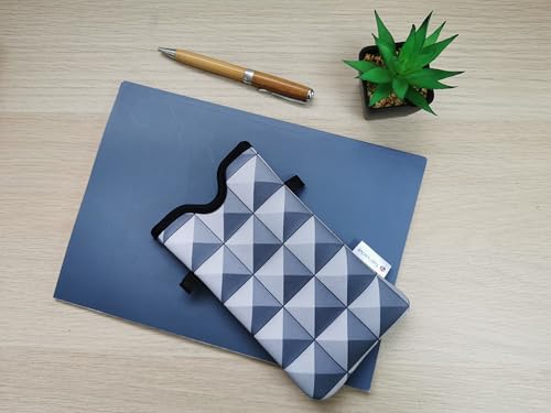 Tainada Neoprene Crossbody Neck Phone Sleeve Pouch (Silver Gray Geometric) - color: 3d Silver Gray Geometric