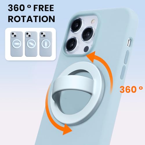 Magnetic Silicone Ring Grip Phone Holder, Loop Grip Phone Holder,Magnetic Phone Loop,Magsafe Phone Grip,Compatible with Magsafe for iPhone 16/15/14/13/12 Series (Blue) - color: Blue