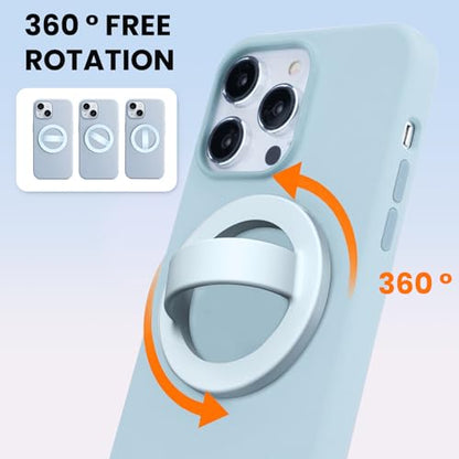 Magnetic Silicone Ring Grip Phone Holder, Loop Grip Phone Holder,Magnetic Phone Loop,Magsafe Phone Grip,Compatible with Magsafe for iPhone 16/15/14/13/12 Series (Blue) - color: Blue