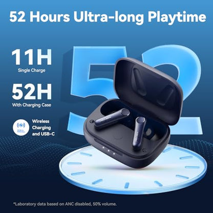 EarFun Air Pro 4 Adaptive Hybrid Noise Canceling Wireless Earbuds, 6 Mics - color: Royal Blue