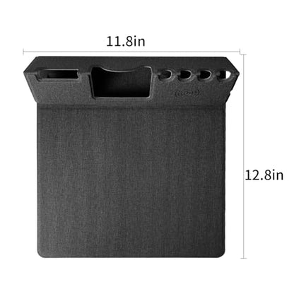 Mouse Pad with Phone Holder & Pen Holders, Wireless Charging Desk Mat, Mousepad Home Office Desk Pad with Ultra-Smooth Surface, Non-Slip Base, Waterproof Keyboard Pad, Classic Black Desk Mat - color: Black