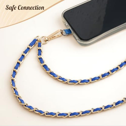 TiMOVO Phone Lanyard Metal Chain Crossbody, Sapphire Blue - color: Sapphire Blue, size: Standard