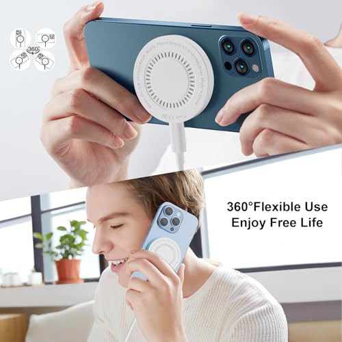 Magnetic Charger 3 Pack 15W Magnetic Wireless Charger Fast Charging Pad Compatible with iPhone 17/16/15/14/13/12 Series & AirPods 4/3/2/Pro Charging Pad with Dual Ports - color: White, size: 3Pack
