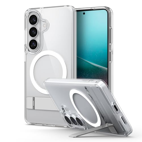 Spigen for Galaxy S26 Case, Ultra Hybrid S MagFit [Kickstand] [Compatible with MagSafe] [Fast Wireless Charging] - Clear White - size: Galaxy S26