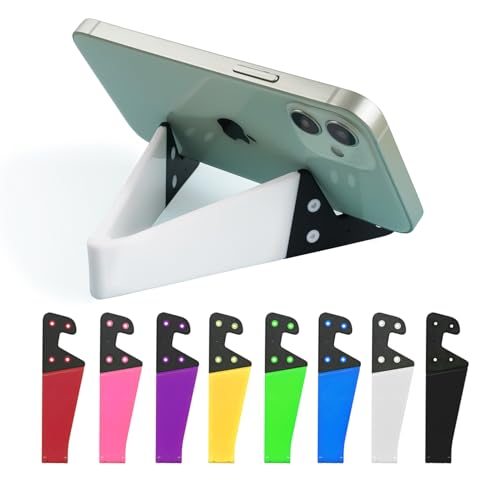 Kemoxan 8 Pack Portable Cell Phone Stand for Desk, Colourful Pocket Smartphone Kickstand, V Small Phone Travel Mount 【0.4" Slot Width】 Compatible with Universal iPhone IPads Android Kindle - color: 8 pack