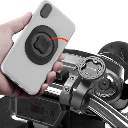 Aluminum Bike Phone Mount,Out Front Motorcycle Handlebar Phone Holder - color: 【2nd Gen】Handlebar Mount-Black