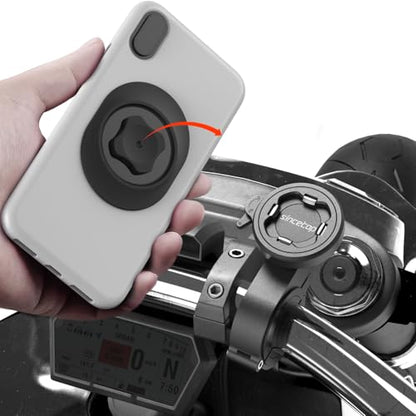 Aluminum Bike Phone Mount,Out Front Motorcycle Handlebar Phone Holder - color: 【2nd Gen】Handlebar Mount-Black