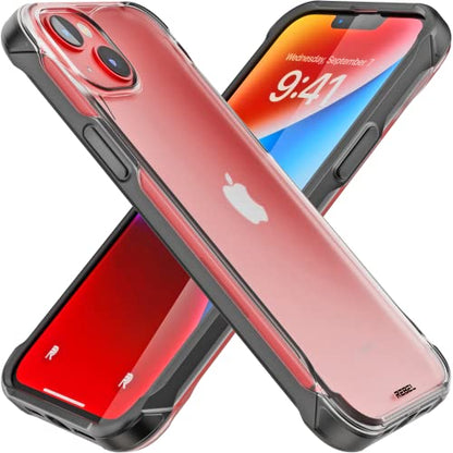 Phone REBEL Clear Case for iPhone 14 Plus [Frosted Series Gen-4] Translucent Matte Texture, Non-Yellowing, Protective Shockproof Bumpers, Metal Buttons, 6.7 Inch 2023 Cover (Frosted Black, No MagSafe) - color: Frosted Black, No MagSafe, size: iPhone 14 Pl