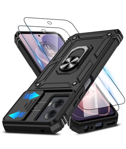 Atump for Motorola Moto G Power 5G 2024 Case with Camera Lens Cover & HD Screen Protector(2 Pcs), [10FT Military Grade Drop Protection] Magnetic Ring Holder Protective Cover for Moto Power 2024, Black - color: Black, size: Moto G Power 5G 2024 - 6.7 Inch