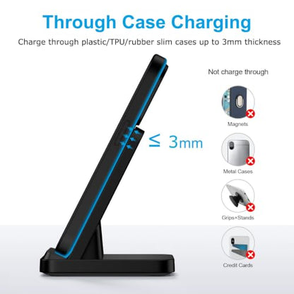 for Google Pixel 11 10 9 8 7 6 Pro XL 10a, Wireless Charger Phone Stand - color: Dark Black, style: wireless charger