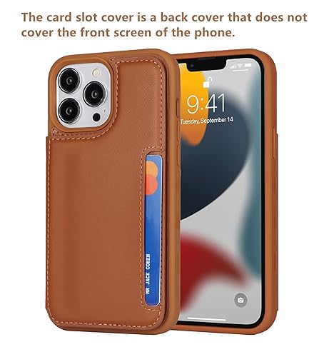 iCoverCase Compatible with iPhone 13 Pro Case with Card Holder, Wallet Phone Case for Women Men RFID Blocking PU Leather Protective Case 6.1 Inch (Light Brown) - color: Light Brown