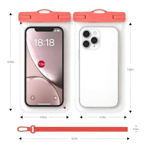Waterproof Phone Pouch Compatible for iPhone 7in -Red, 1 Pack | IPX8 Waterproof Case, Beach Travel Must Haves, Beach Essential, Dry Bag, 1 Pack, for iPhone 17/16/15/14/13/12 Pro Max - color: A8-Red