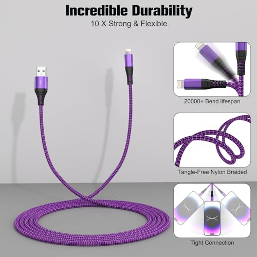Quickeep iPhone Charger 3ft 2Pack，USB A to Lightning Cable