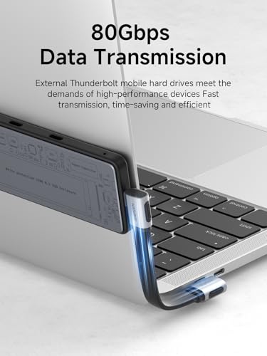 Hagibis 0.33ft 90 Degree USB4 Cable, 80Gbps Data Transfer, 8K@60Hz Video Display, 240W Fast Charging Right Angle USB-C Cable, USB 4 V2.0 Cable for iPhone 17 16 15 Pro Max, iPad Pro, Thunderbolt 5/4