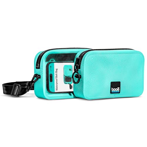 Booe Waterproof Belt Bag - Waterproof Fanny Pack - Caribbean Blue | 100% Waterproof Bag, IP67 Submersible, Airtight TRU Zip, Floats, Fits All Phones, Touchscreen-Friendly, Crossbody/Waist Pack - color: Caribbean Blue