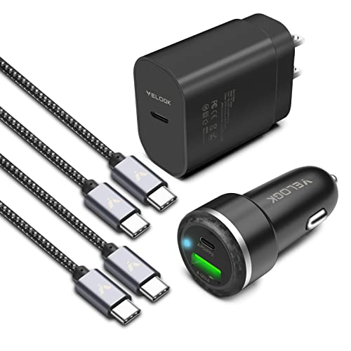 Super Fast Charger Type C Kit, VELOGK 25W PD/PPS USB C Wall/Car Charger - size: 3.3ft