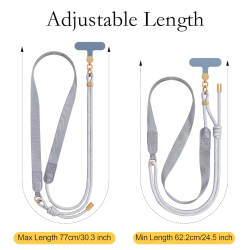 Phone Lanyard Crossbody Adjustable Strap for Travel Outdoor Grey - color: Grey