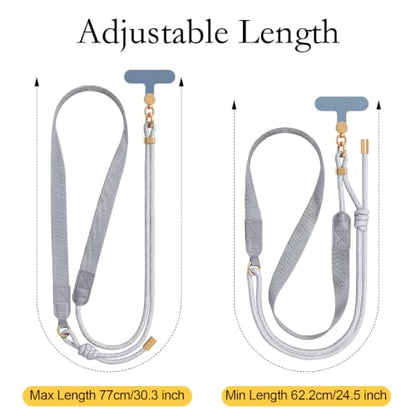 Phone Lanyard Crossbody Adjustable Strap for Travel Outdoor Grey - color: Grey