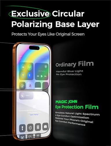 MAGIC JOHN Eye Protection for iPhone 17 Pro Max Screen Protector 6.9 inch - size: iPhone 17 Pro Max