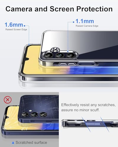 HOOMIL Case for Samsung Galaxy A15, Non-Yellowing, Drop Protection, Anti-Scratch Transparent Hard Back Phone Cover - Crystal Clear - color: Clear, size: A15 5G