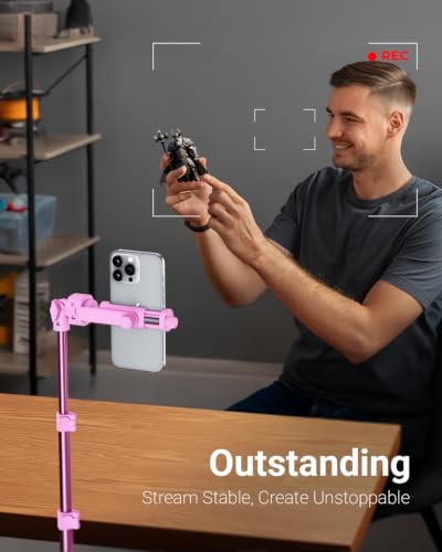 VIMOSE 66" Phone Tripod, Tripod for iPhone with Remote & Phone Stand - color: Ruby Star