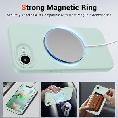 SUPFINE Silicone & Magnetic for iPhone 17e Case/iPhone 16e Case - color: Aquamarine, size: iPhone 17e/iPhone 16e