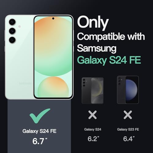 JETech Case for Samsung Galaxy S24 FE, Non-Yellowing Shockproof Bumper Protective Phone Cover, Anti-Scratch Hard PC Back (Mint Green) - color: Mint Green, size: Galaxy S24 FE