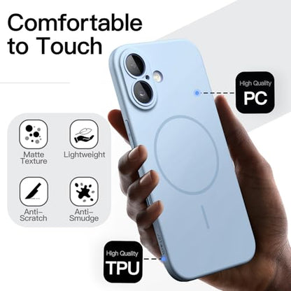 JETech Magnetic Slim Case for iPhone 17, Mist Blue - color: Mist Blue, size: iPhone 17