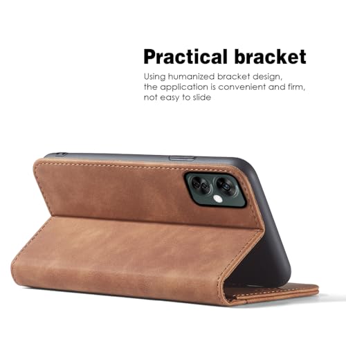 Asuwish Flip Wallet Phone Case for OnePlus Nord N30 5G/CE 3 Lite with Tempered Glass Screen Protector Magnetic Closure Folio Cover Credit Card Holder Slot Stand Oppo K11x/One Plus 1 1+ N 30/CE3 Brown - color: Brown