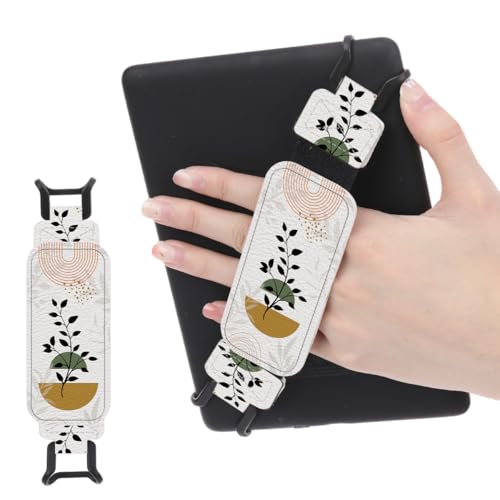 Secure Hand Strap for 6-7.5" Kindle and Tablets, Versatile Lightweight Faux Leather E-Book Grip Holder, Heavy-Duty E-Book Accessories for Reading Lover Gift (Boho) - color: Boho